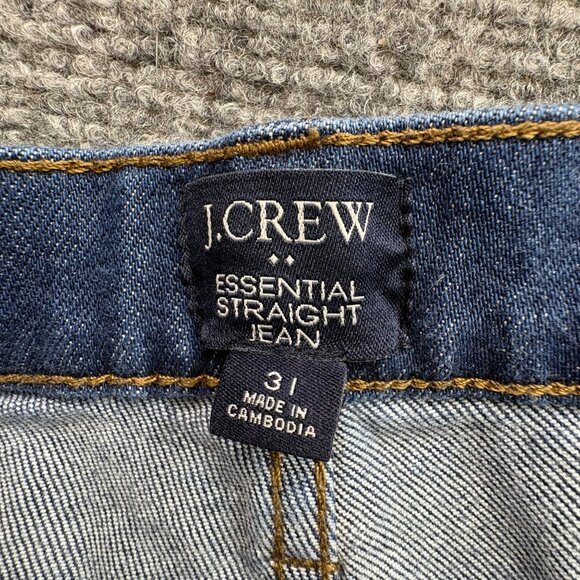 J.Crew Jeans Womens‎ 31 Blue 25.5L Whiskers Essential Straight Denim causal - Picture 3 of 12